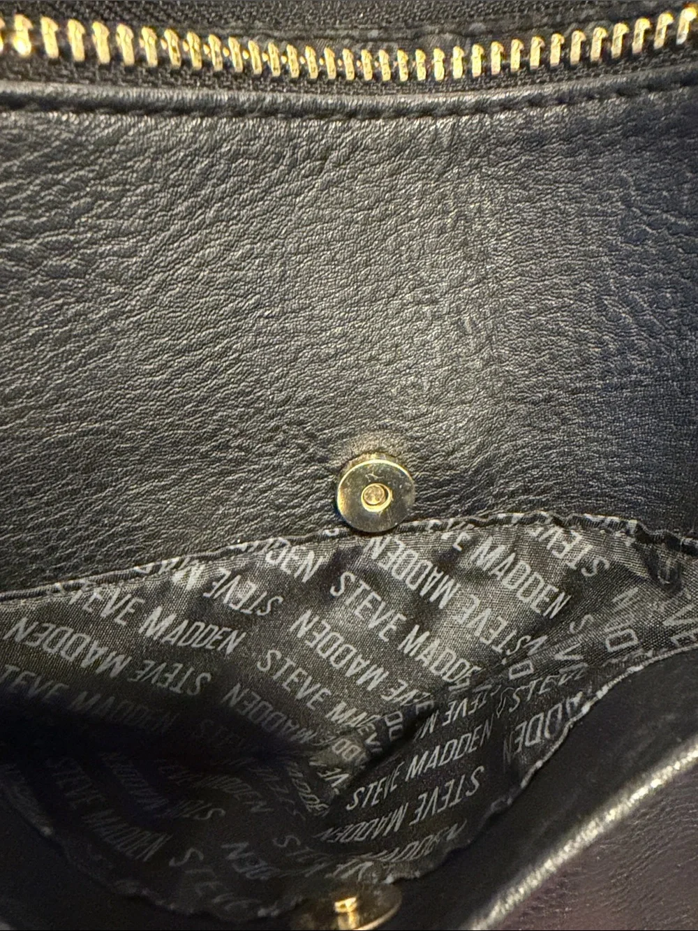 Steve Madden Black Crossbody Bag with Gold Accents